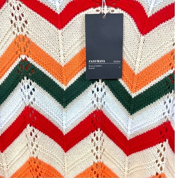 NEW Fasumawa Sunset Chevron Sweater Size S - Picture 6 of 7